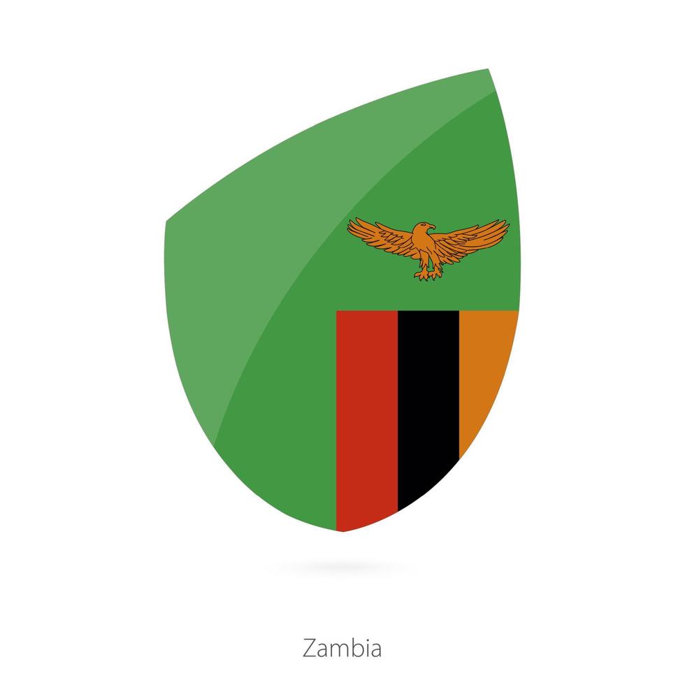 bandera de zambia al estilo del icono del rugby. vector