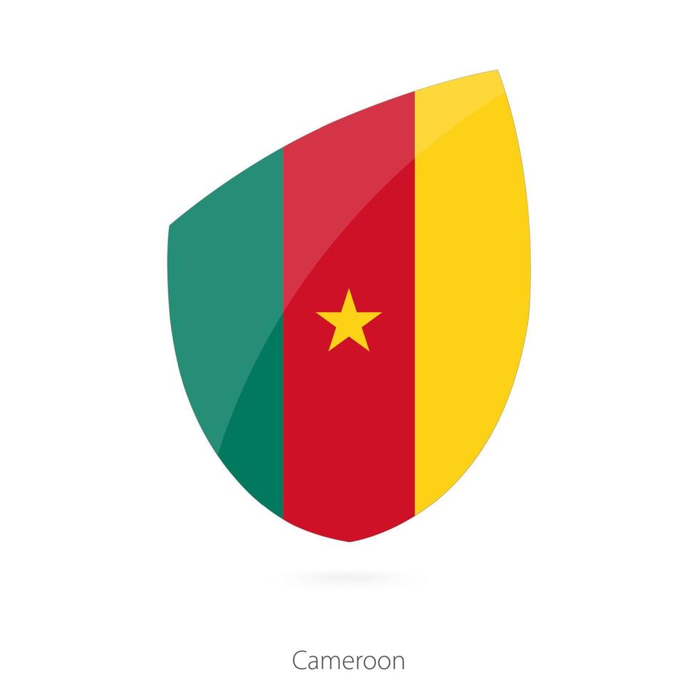 Flag of Cameroon in the style of Rugby icon. vector