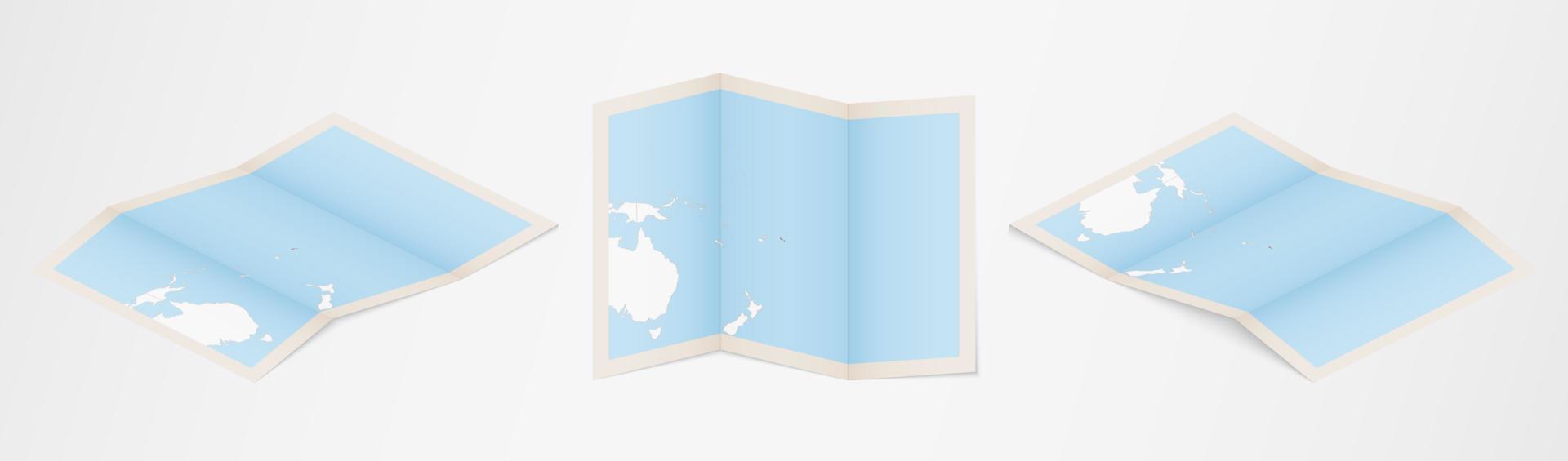 mapa plegado de samoa en tres versiones diferentes. vector