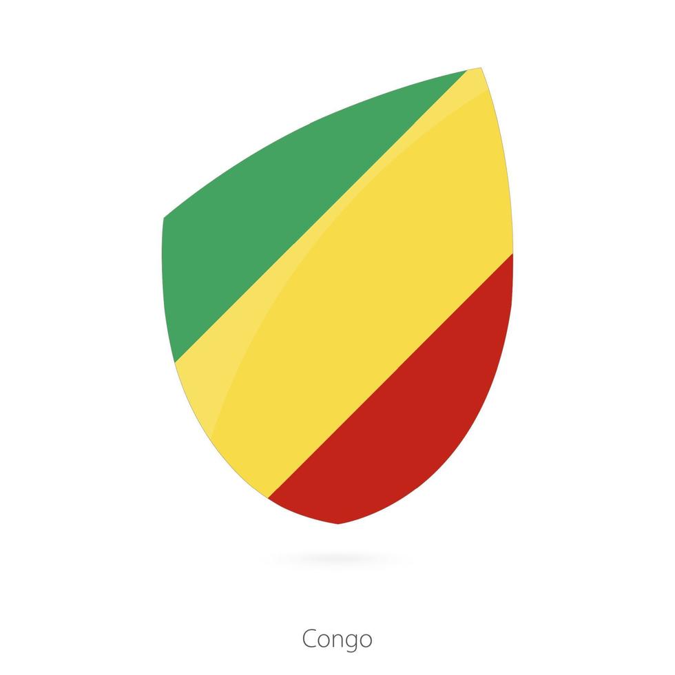 Flag of Congo in the style of Rugby icon. vector