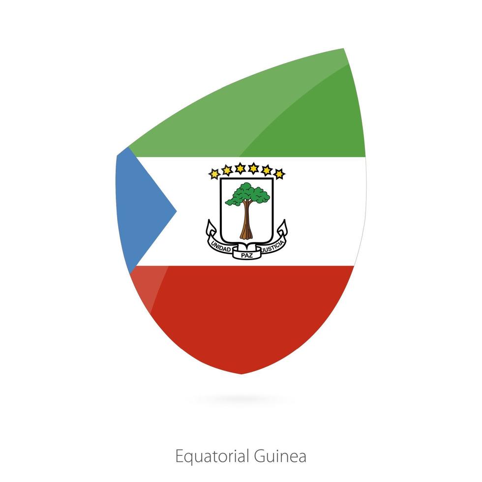 Flag of Equatorial Guinea in the style of Rugby icon. vector