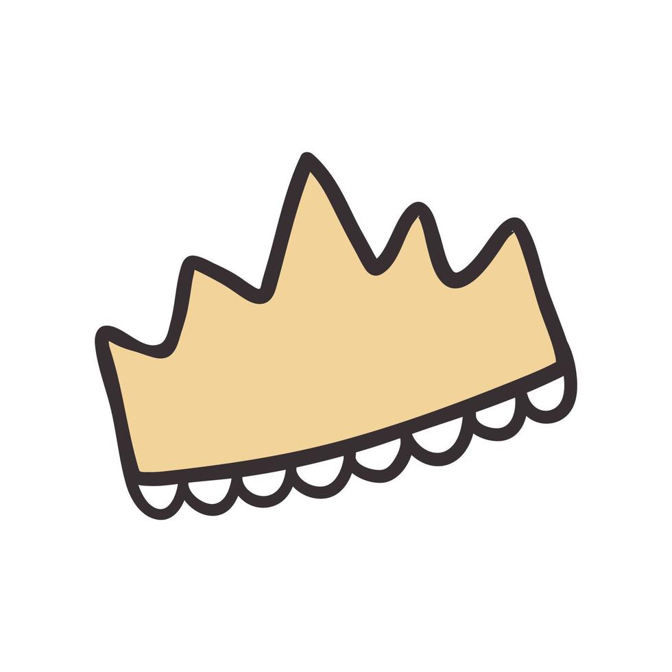 Vector isolated doodle illustration of a cute crown.