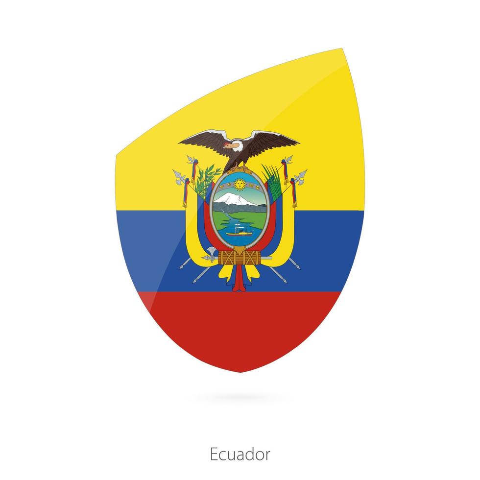 bandera de ecuador al estilo del ícono del rugby. vector