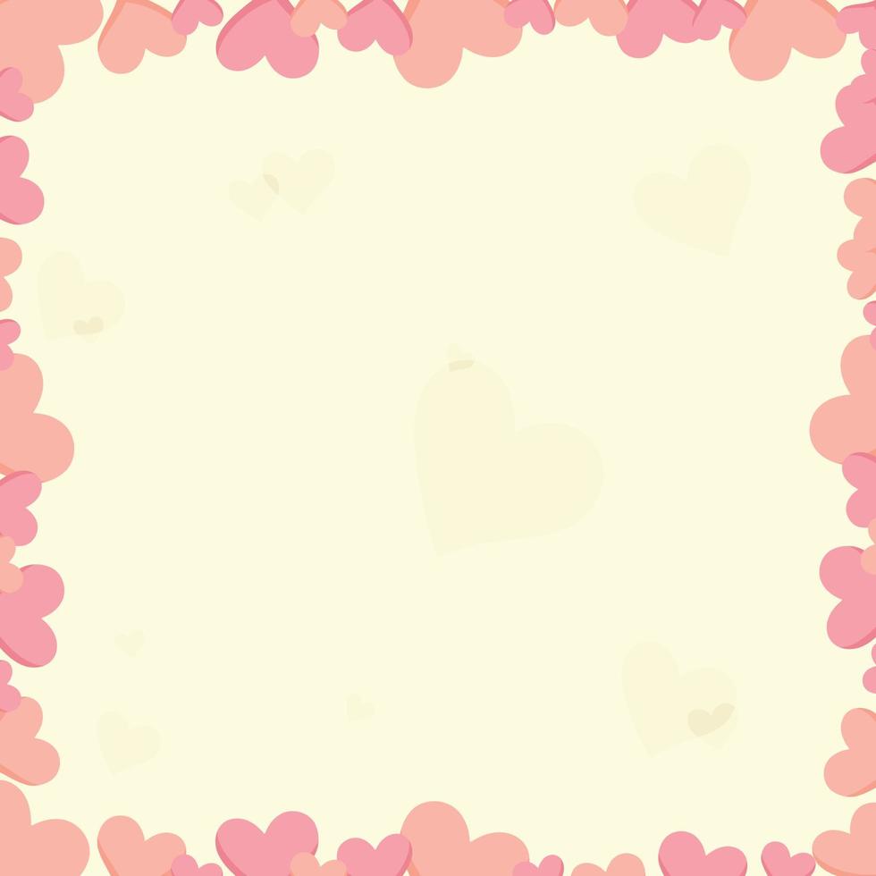 Vector cartoon banner or template for valentines day with frame of hearts.