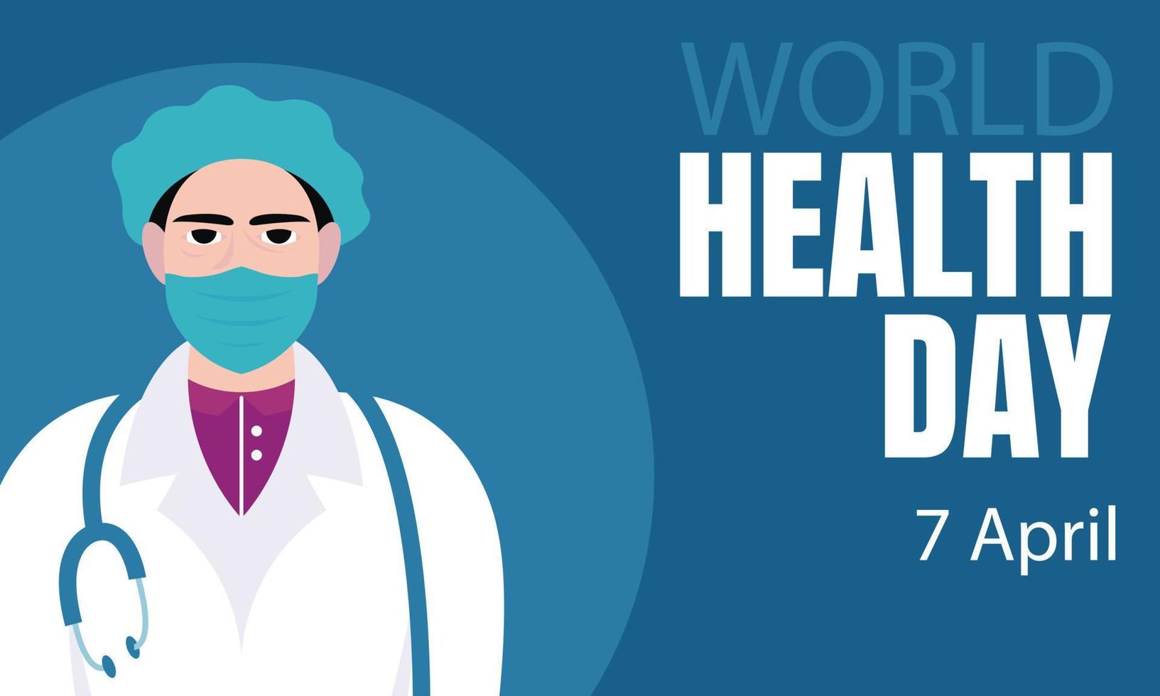 illustration vector graphic of a doctor wearing a head covering, perfect for international day, world health day, celebrate, greeting card, etc.