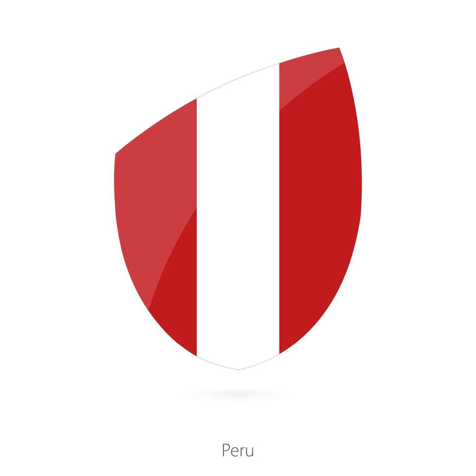 bandera de perú al estilo del ícono del rugby. vector