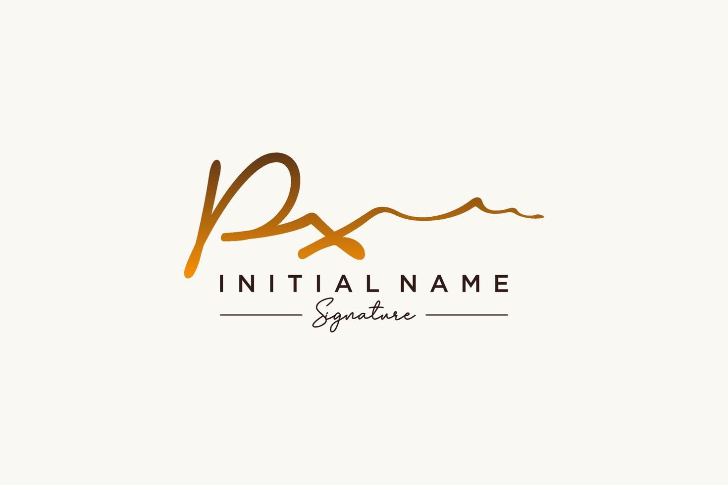 Initial PX signature logo template vector. Hand drawn Calligraphy lettering Vector illustration.