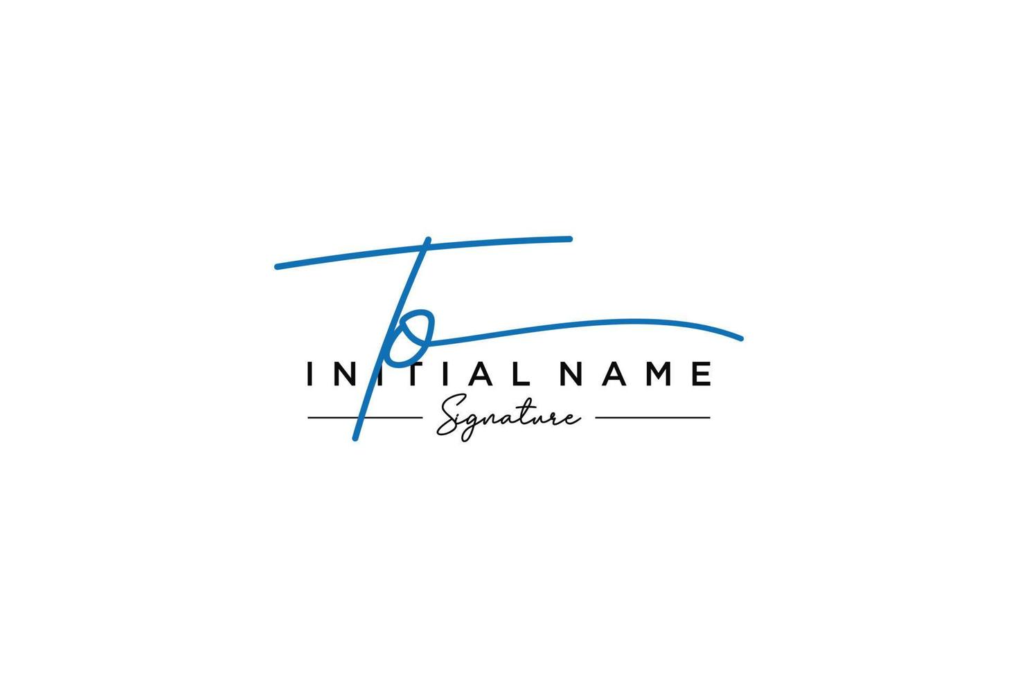 Initial TO signature logo template vector. Hand drawn Calligraphy lettering Vector illustration.