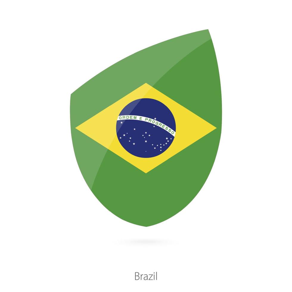 bandera de brasil al estilo del ícono del rugby. vector