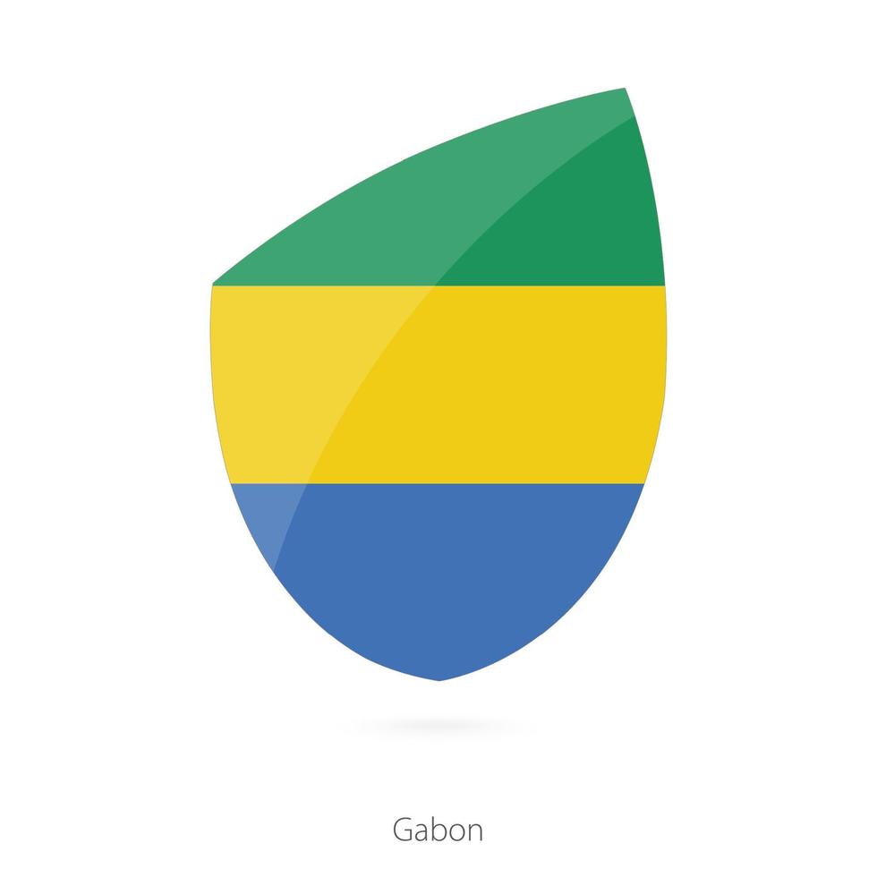 Flag of Gabon in the style of Rugby icon. vector