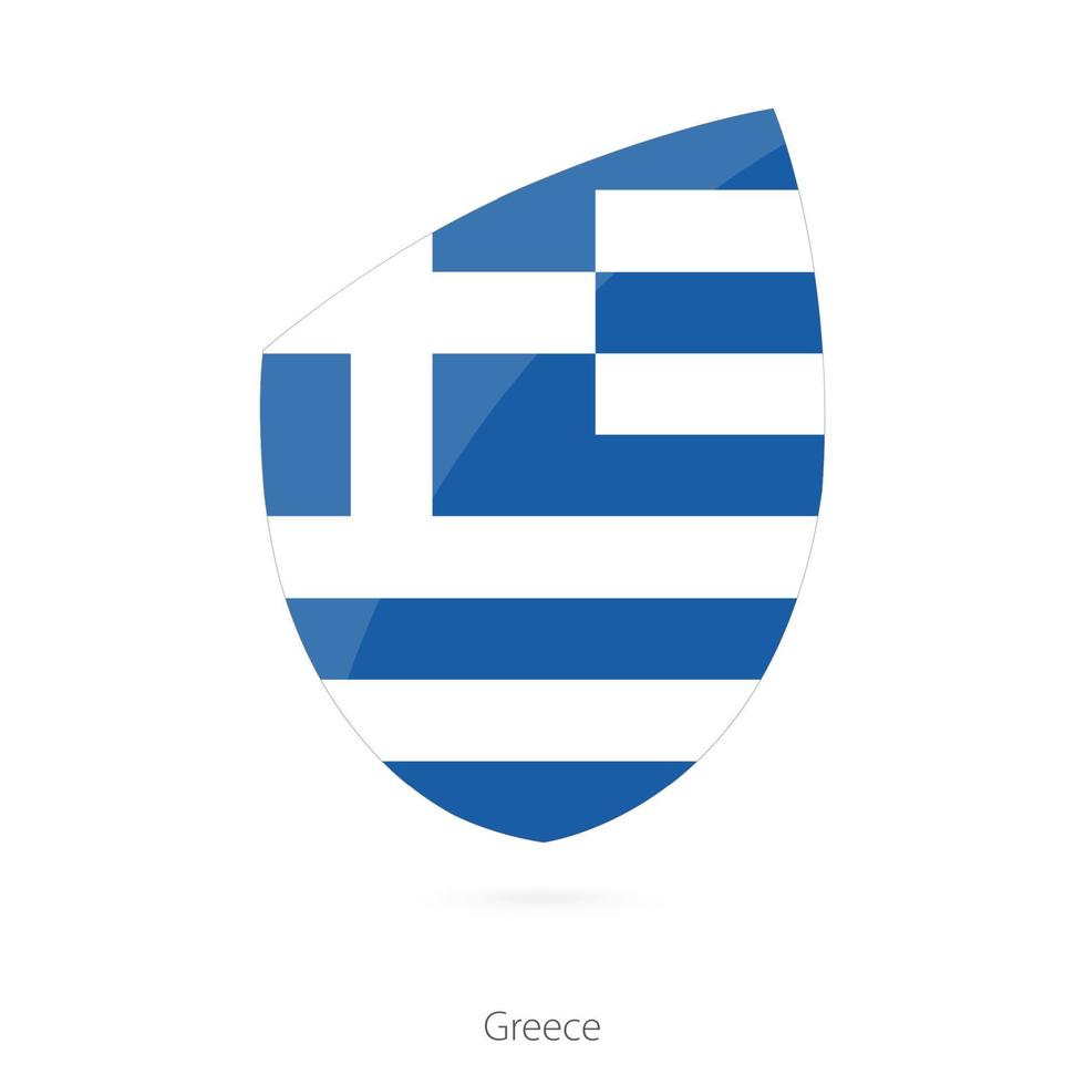 Flag of Greece in the style of Rugby icon. vector