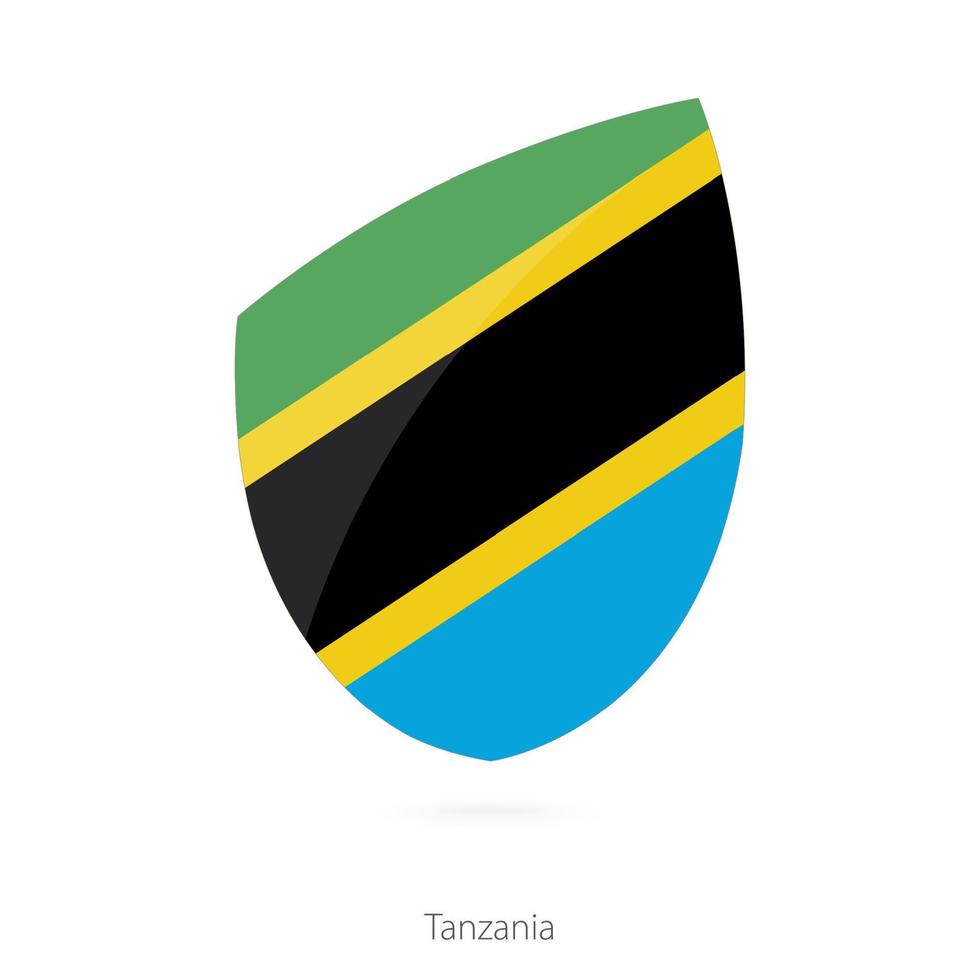 bandera de tanzania al estilo del icono del rugby. vector