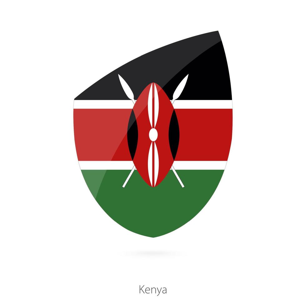bandera de kenia al estilo del icono del rugby. vector