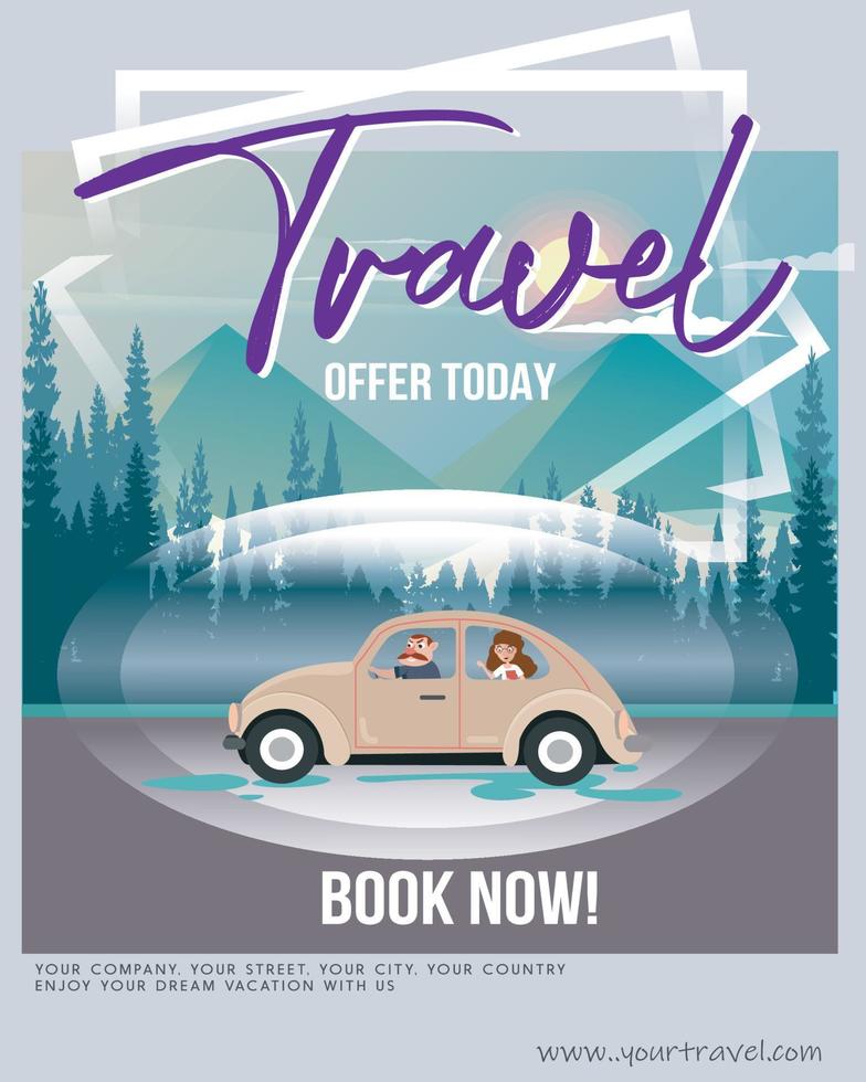 Modern company tours travel flyer design. Summer Holiday Tourism Brochure Template. vector