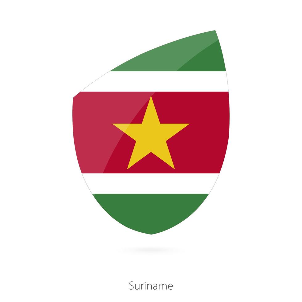 Flag of Suriname in the style of Rugby icon. vector