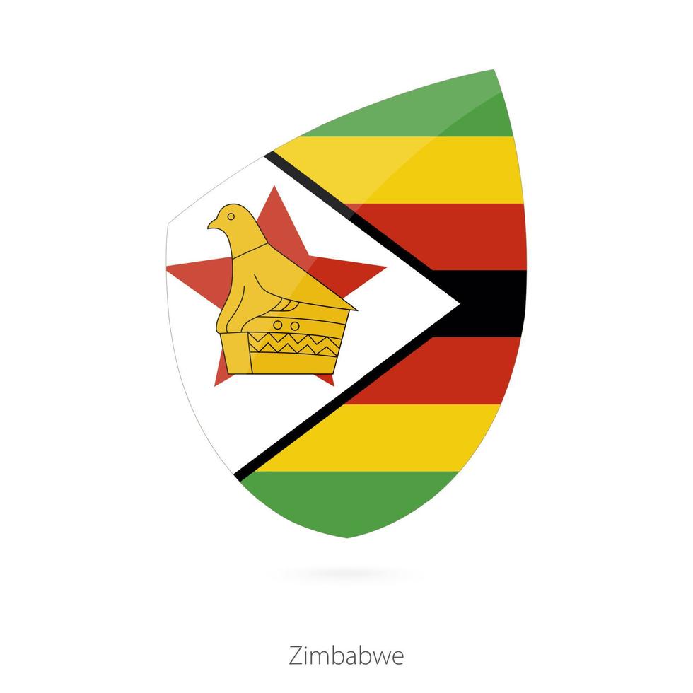 Flag of Zimbabwe in the style of Rugby icon. vector