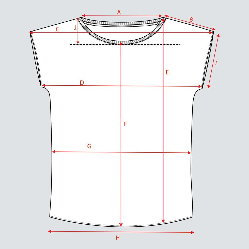 Basic Women's Blouse Tops Technical Drawing Flat sketch With ...