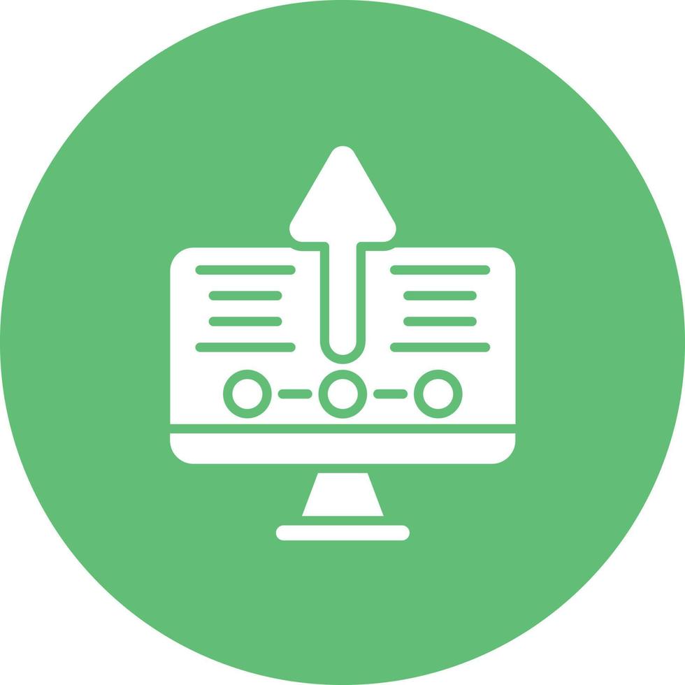 Upgrade Desktop Glyph Circle Background Icon vector