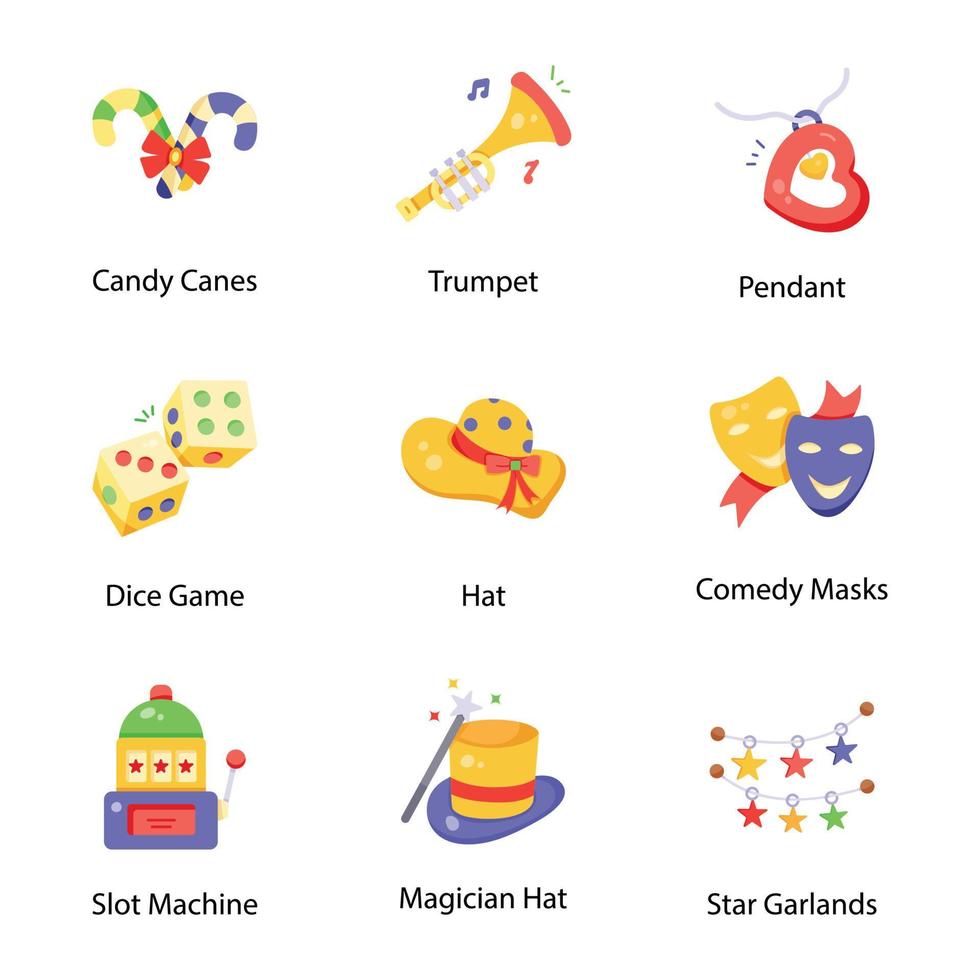 Pack of Event Flat Icons vector