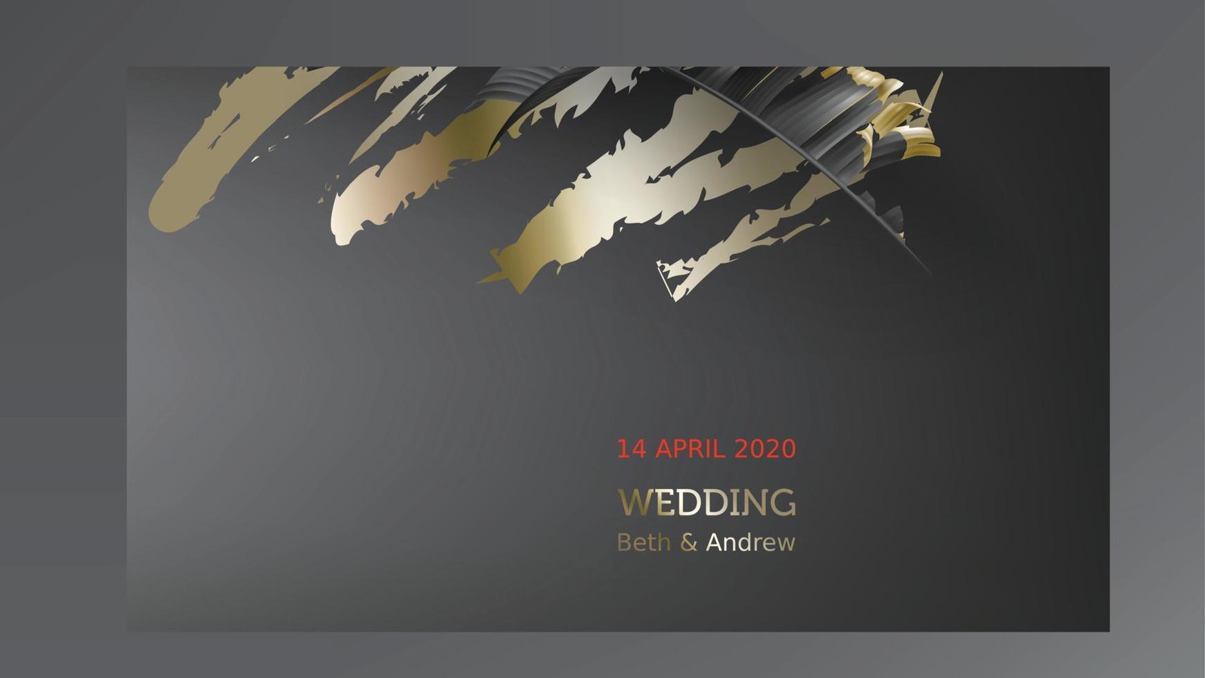 Tropical black and gold leaves on dark background vector