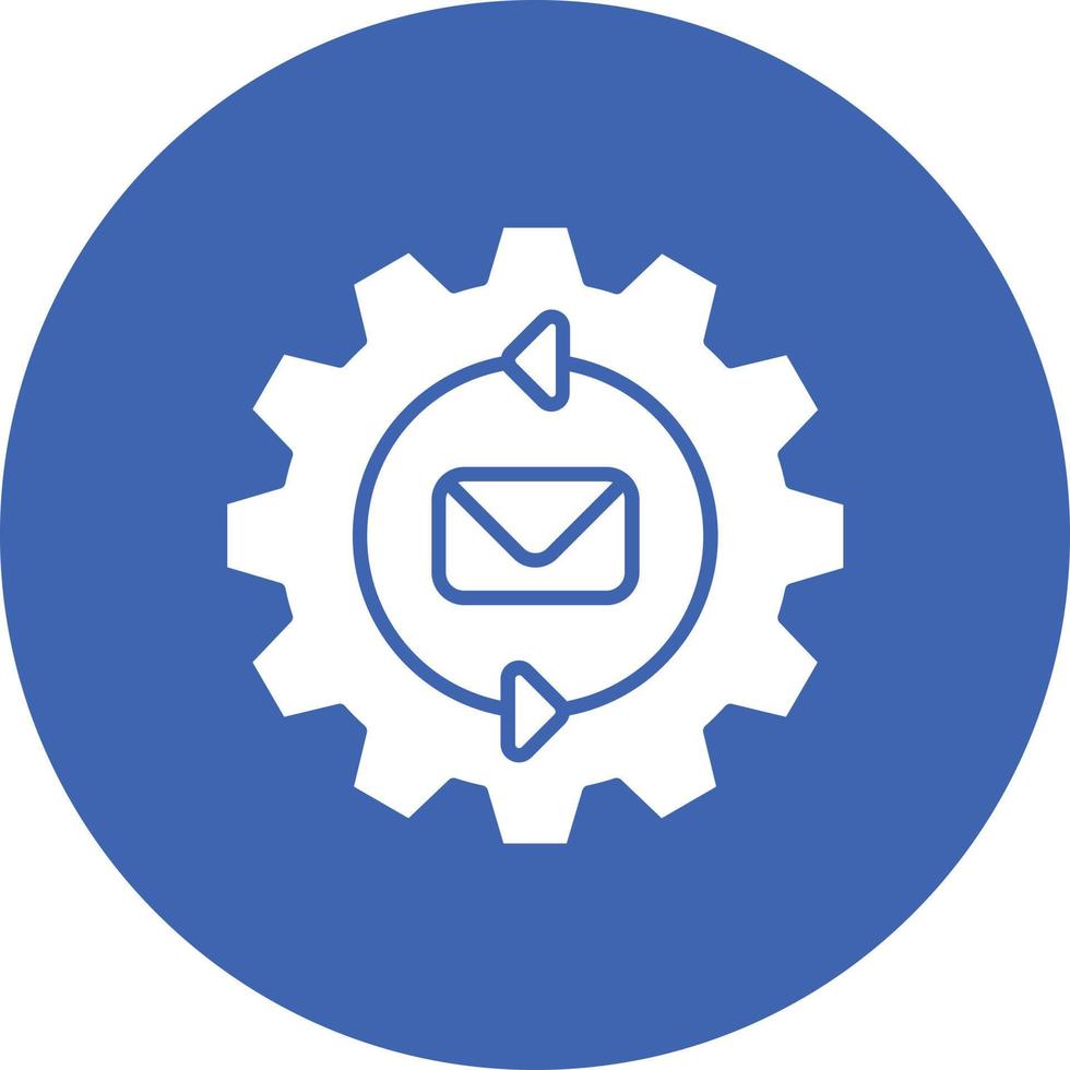 Marketing Automation Glyph Circle Background Icon vector