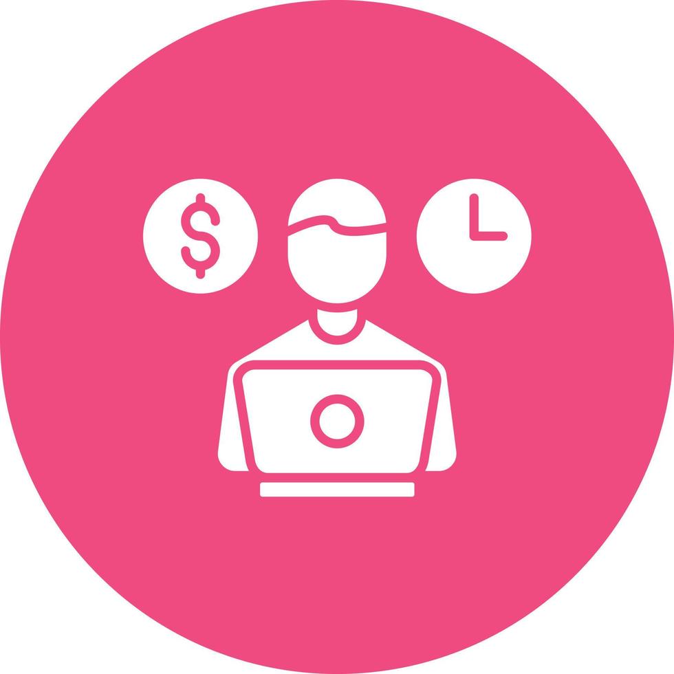 Freelancing Glyph Circle Background Icon vector
