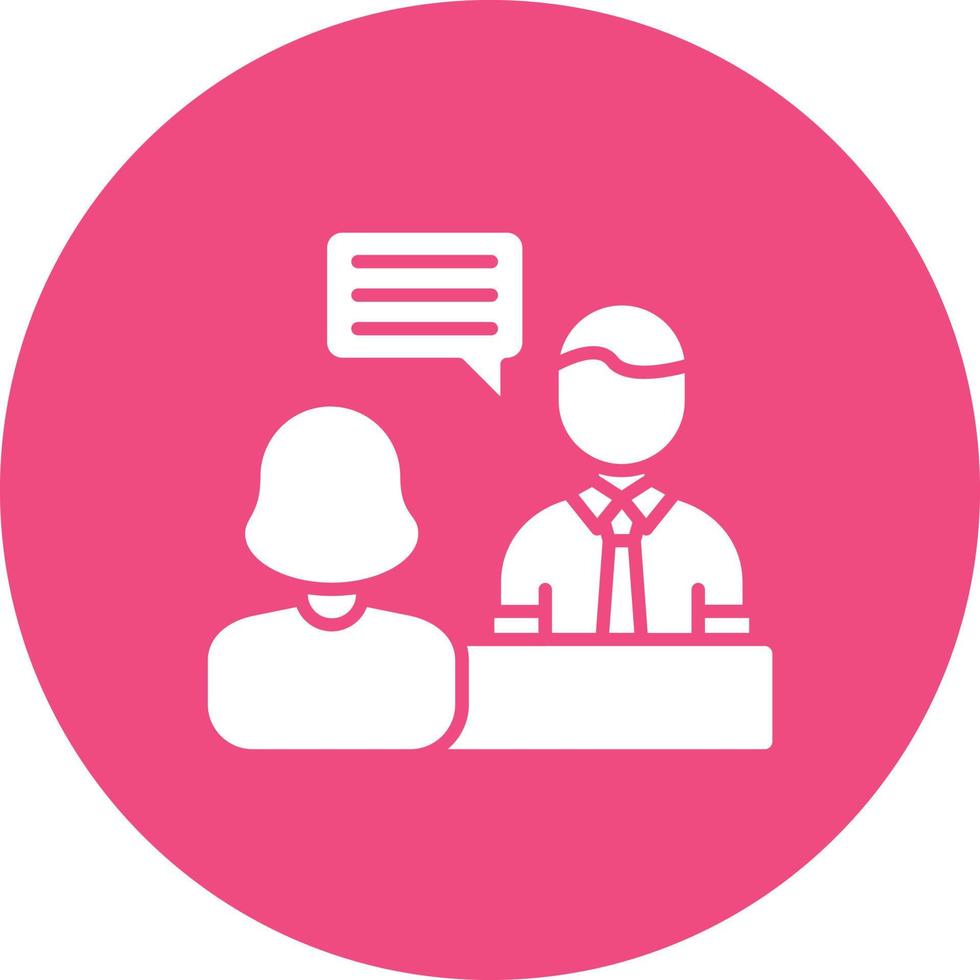 Interview Glyph Circle Background Icon vector