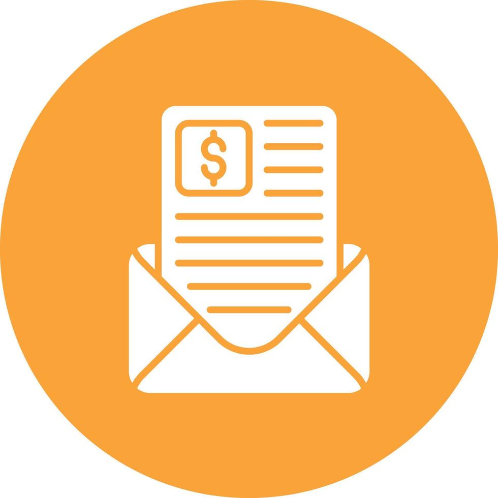 Pay Slip Glyph Circle Background Icon vector