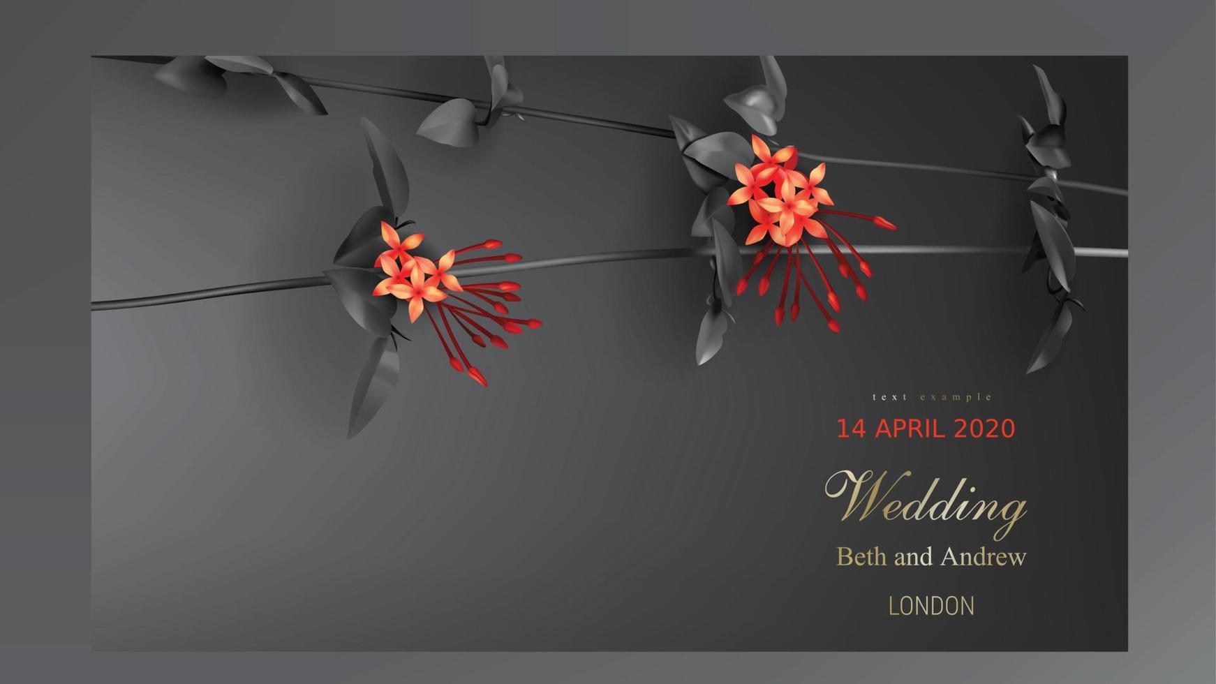 Tropical black and gold leaves on dark background vector