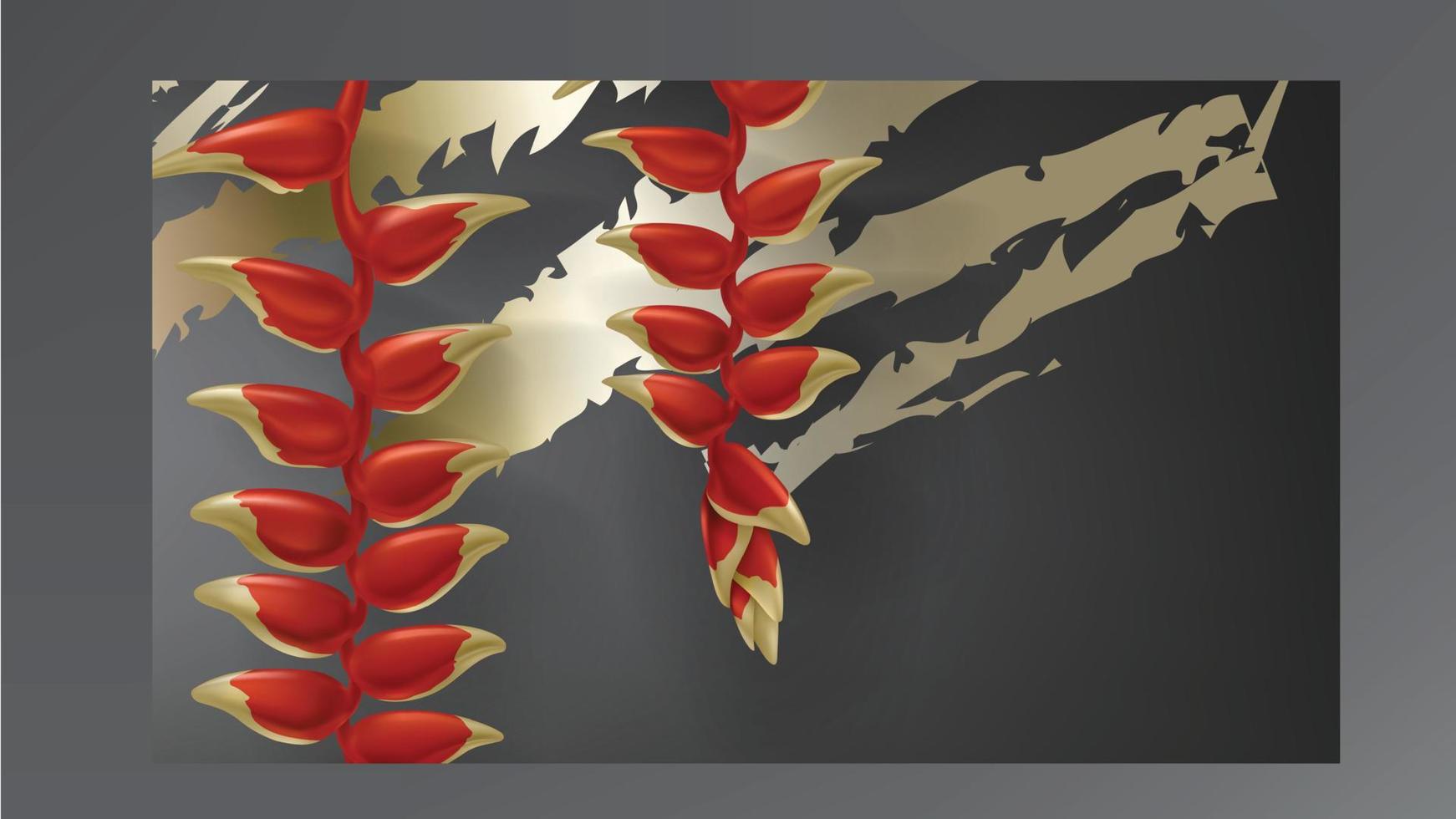 Tropical black and gold leaves on dark background vector