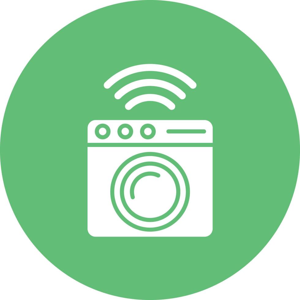 Laundry Glyph Circle Background Icon vector