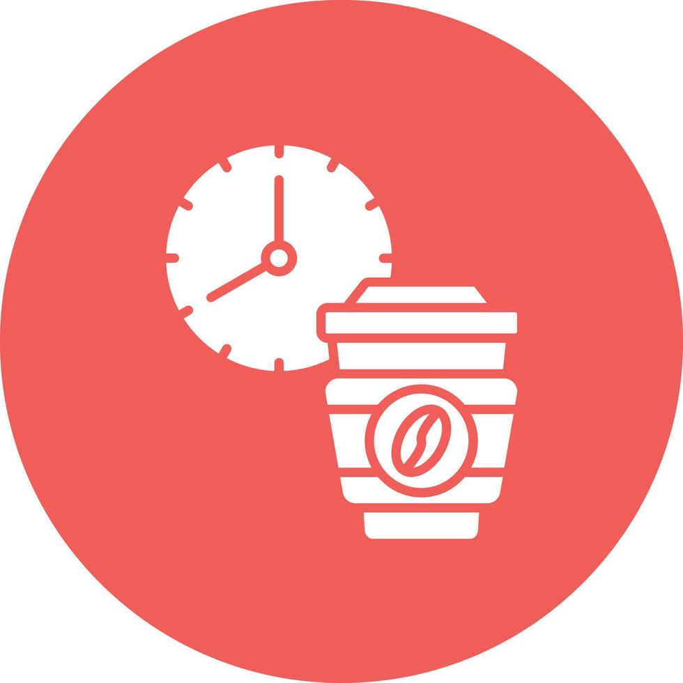 Coffee Break Glyph Circle Background Icon vector