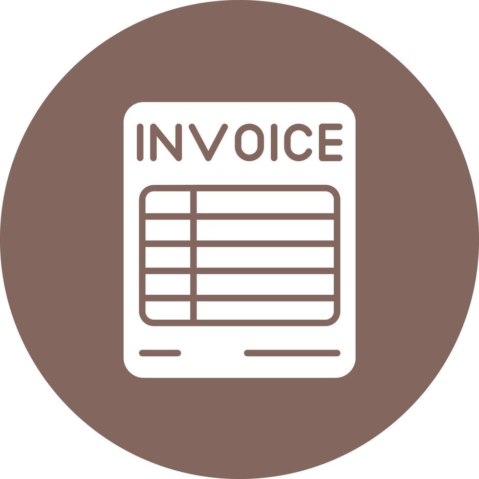 Invoice Glyph Circle Background Icon vector