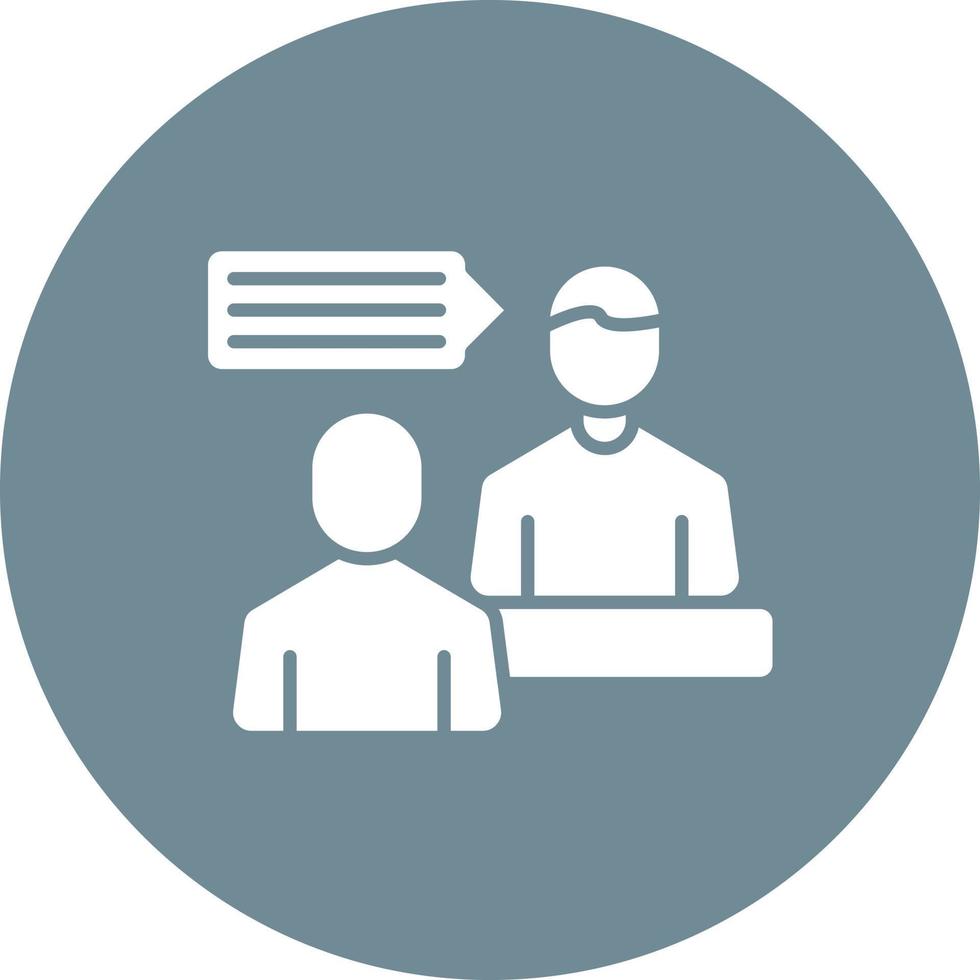 Job Interview Glyph Circle Background Icon vector