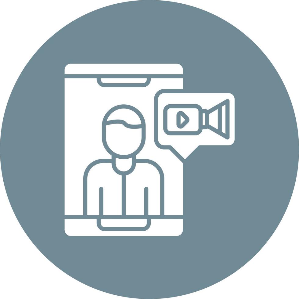 Video Chat Glyph Circle Background Icon vector