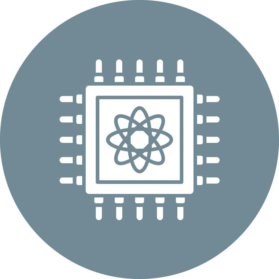 Quantum Computer Glyph Circle Background Icon vector