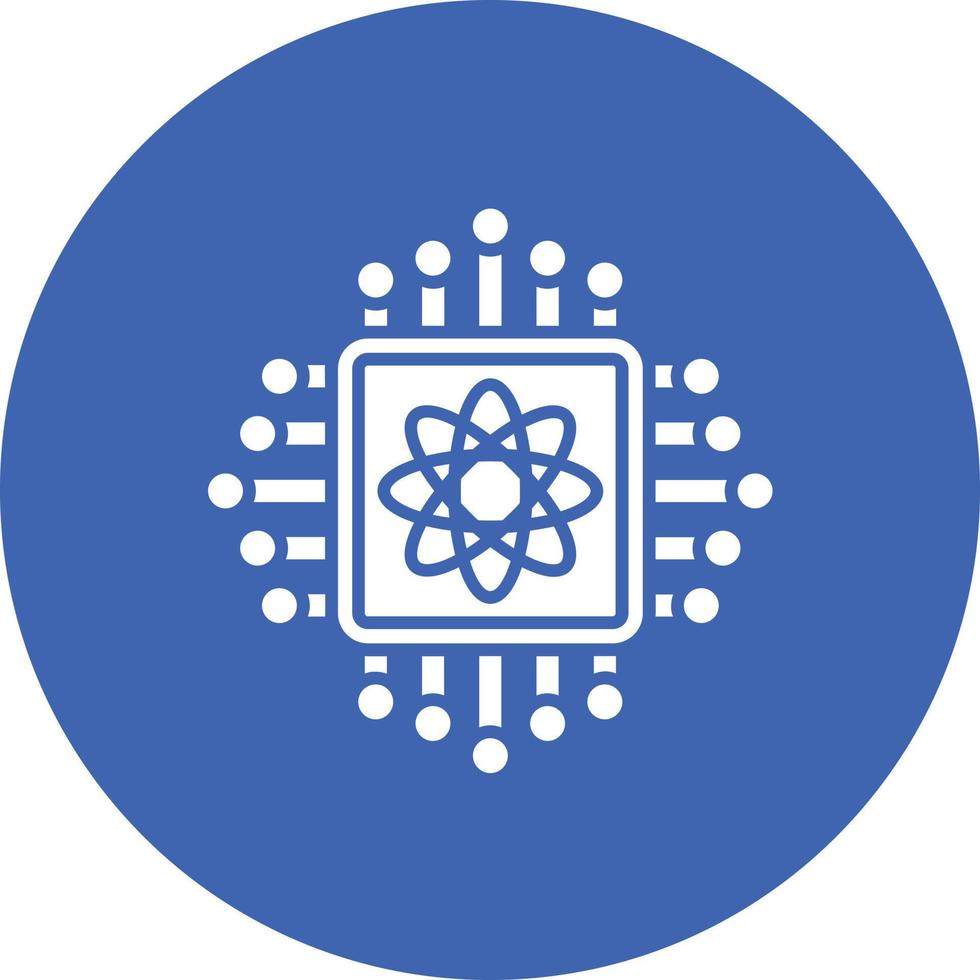 Quantum Technology Glyph Circle Background Icon vector