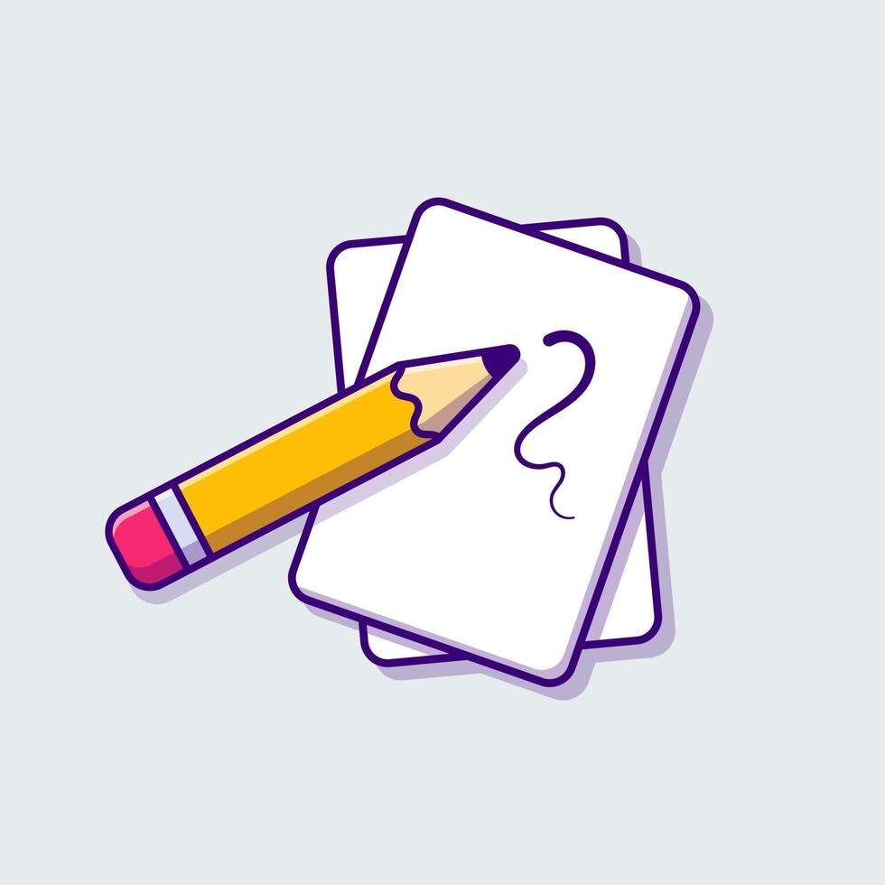 ilustración de icono de vector de dibujos animados de papel y lápiz. educación objeto icono concepto aislado premium vector. estilo de dibujos animados plana