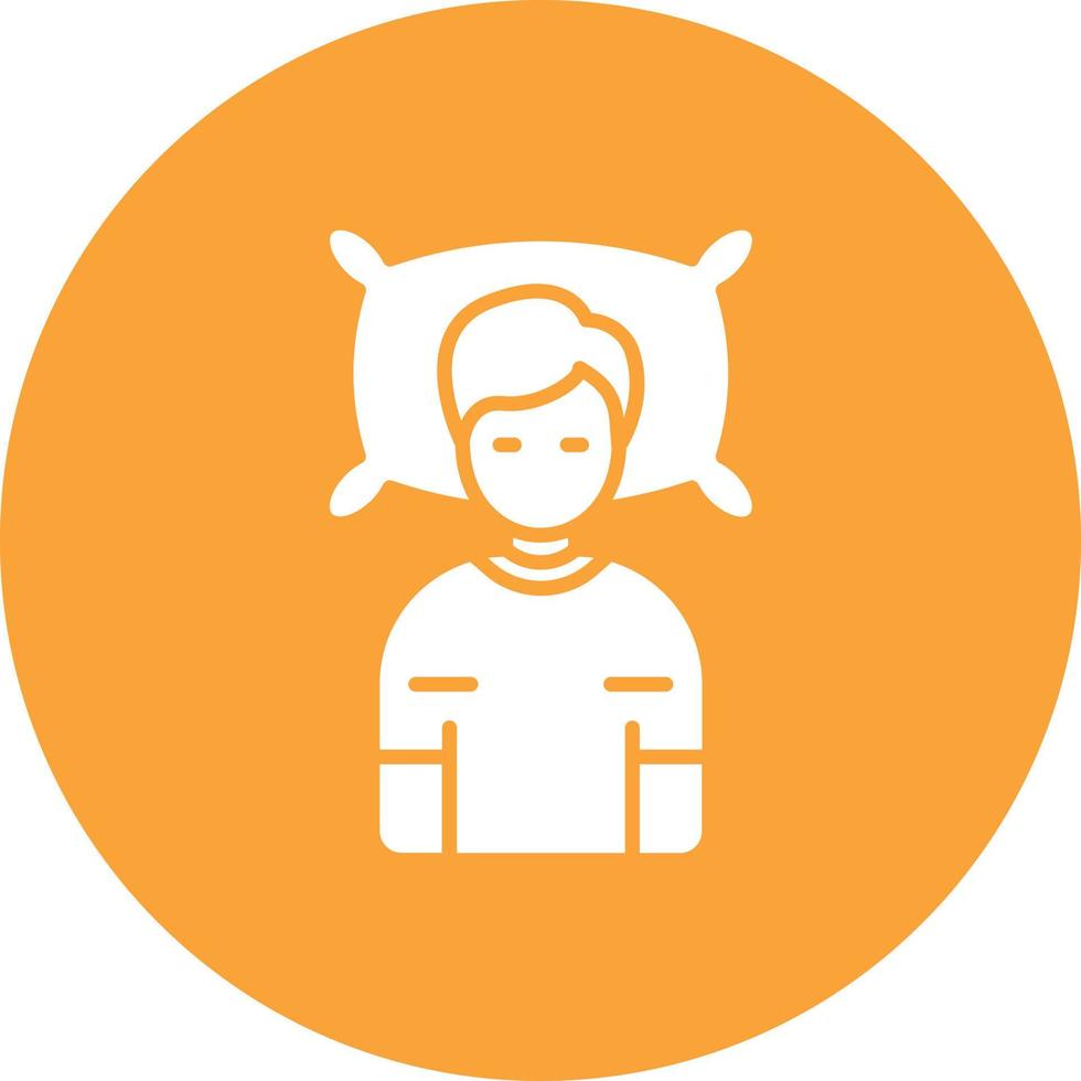 Lying Down Glyph Circle Background Icon vector