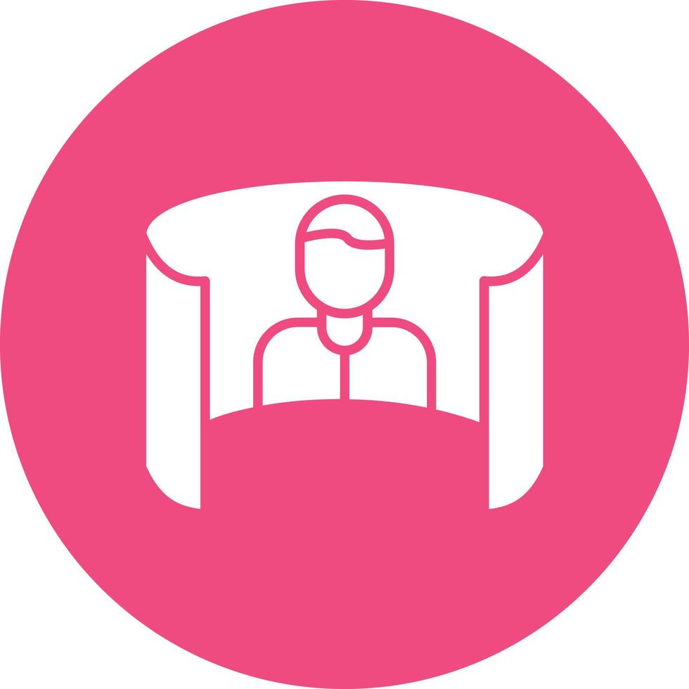 Virtual Conference Glyph Circle Background Icon vector
