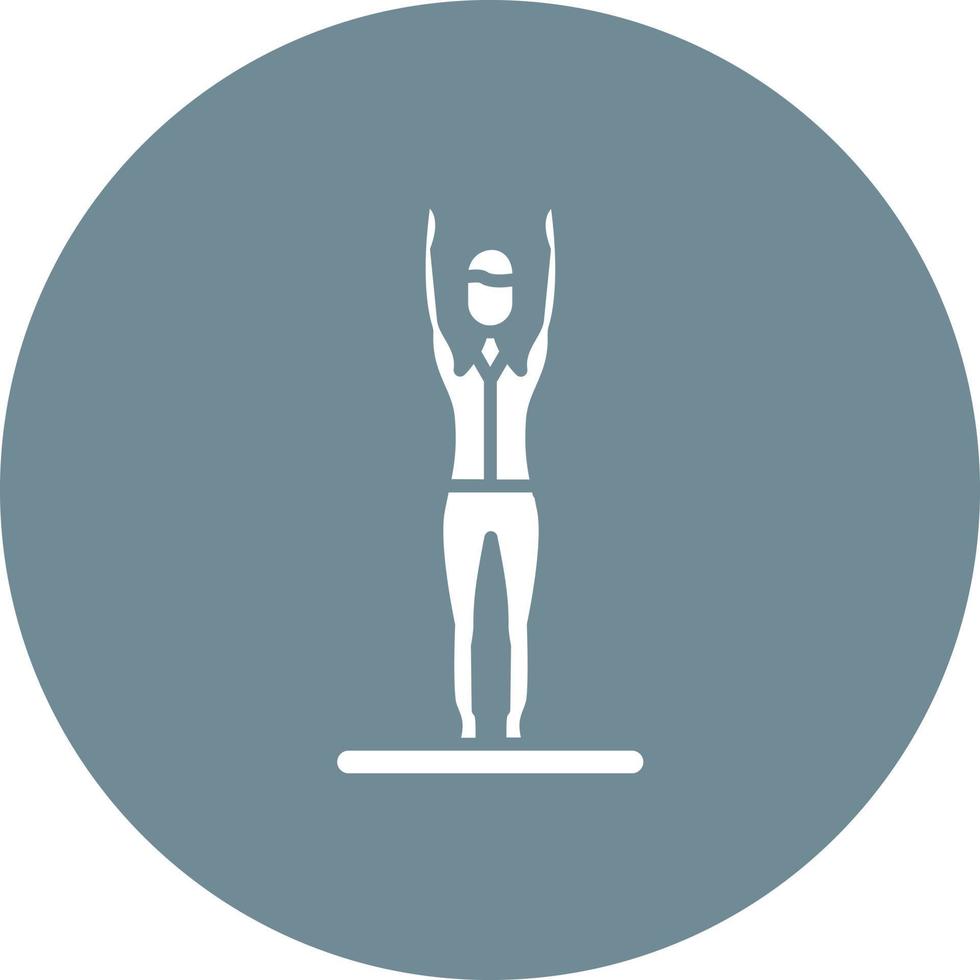 Stretching Arms Glyph Circle Background Icon vector