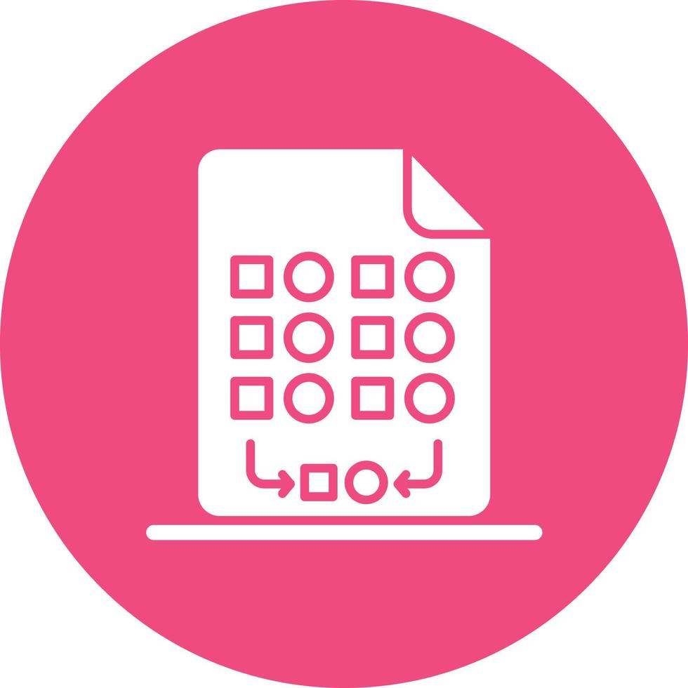 Random Sampling Glyph Circle Background Icon vector
