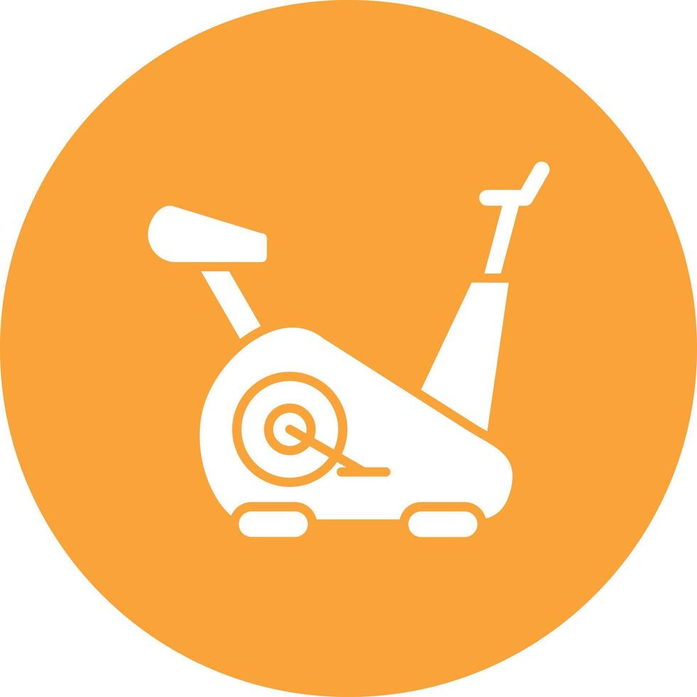 icono de fondo de círculo de glifo de bicicleta de ejercicio vector