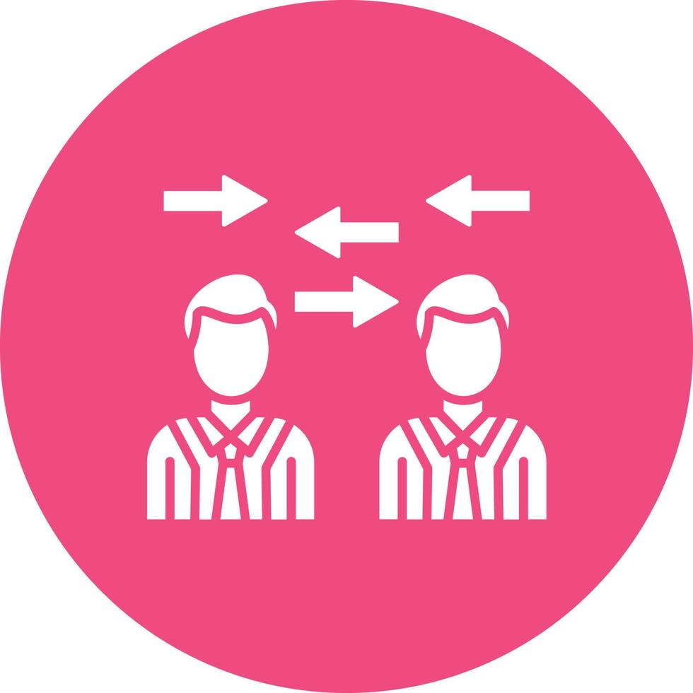 Two Way Communication Glyph Circle Background Icon vector
