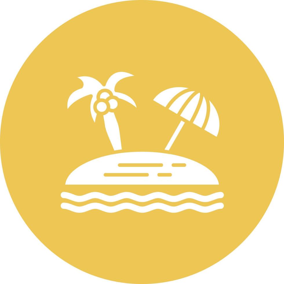 Beach Glyph Circle Background Icon vector
