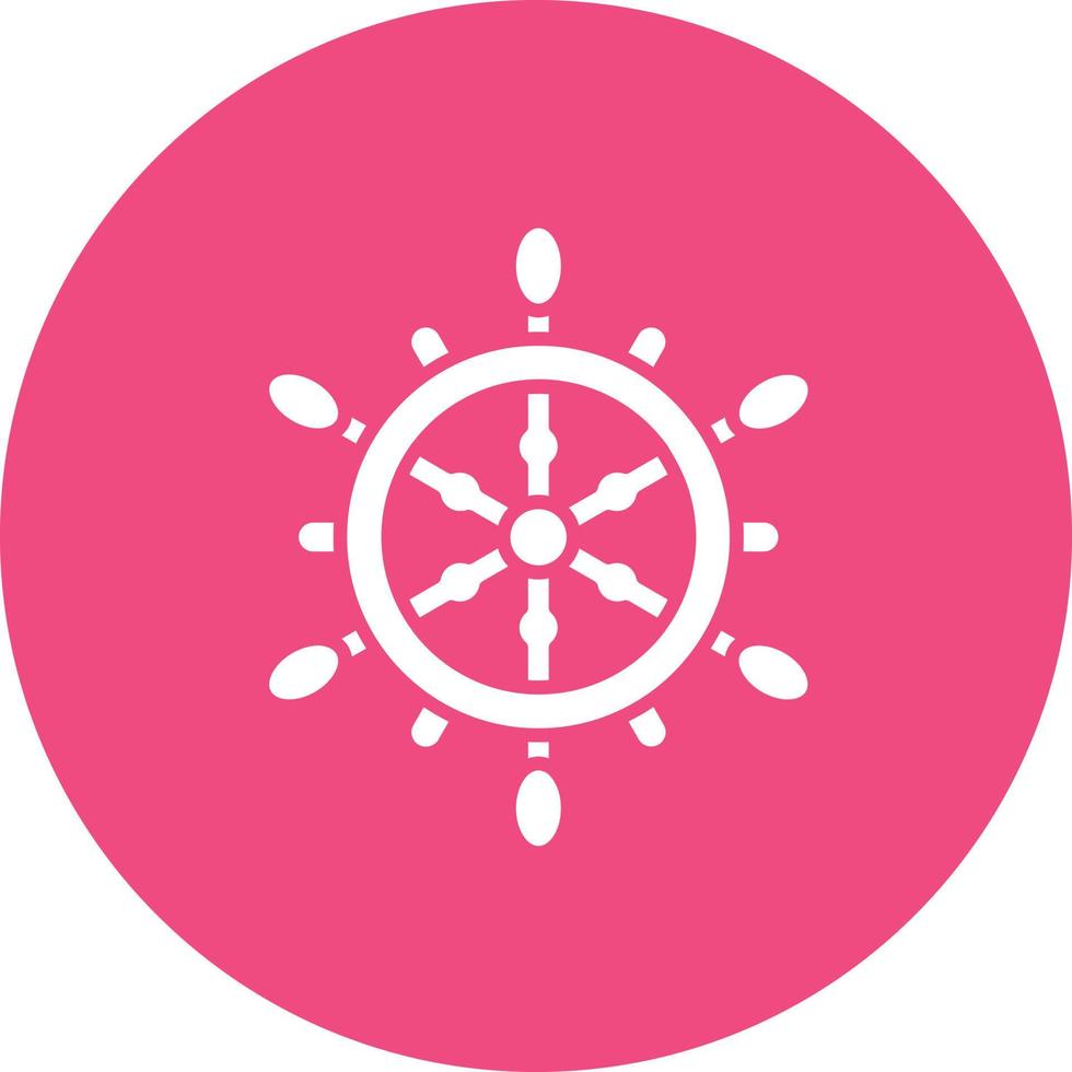 Boat Steering Glyph Circle Background Icon vector