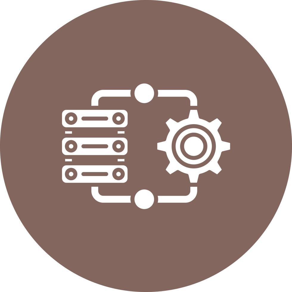 Server Side Engineering Glyph Circle Background Icon vector