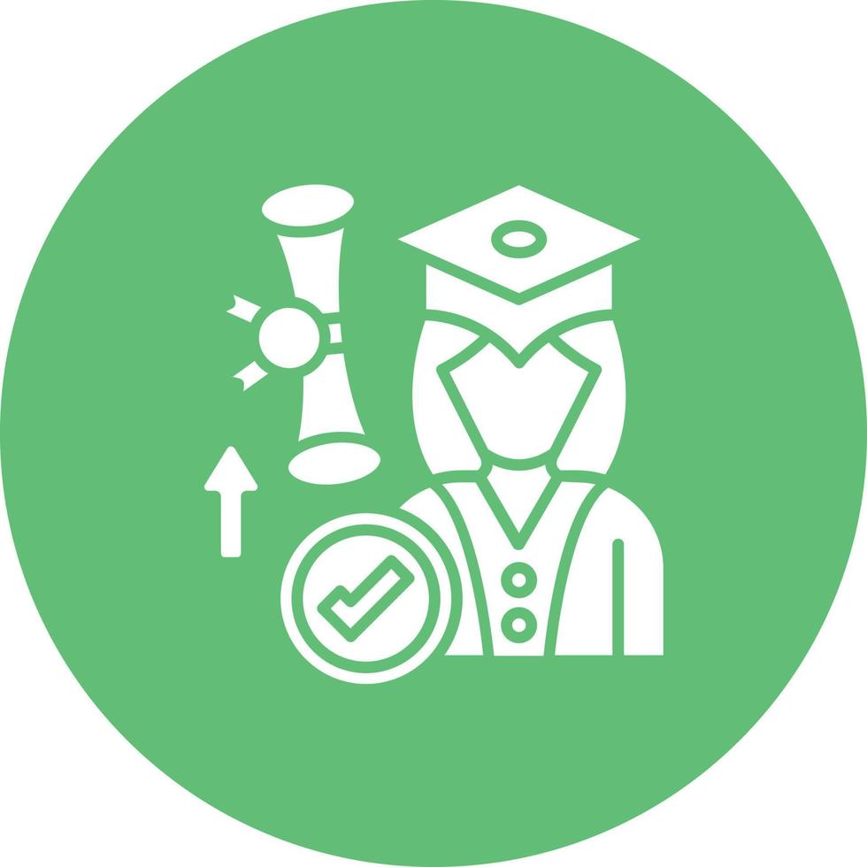 Postgraduate Student Glyph Circle Background Icon vector