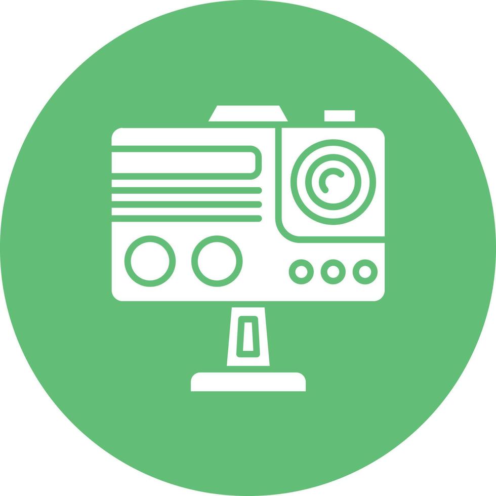 Go Pro Glyph Circle Background Icon vector