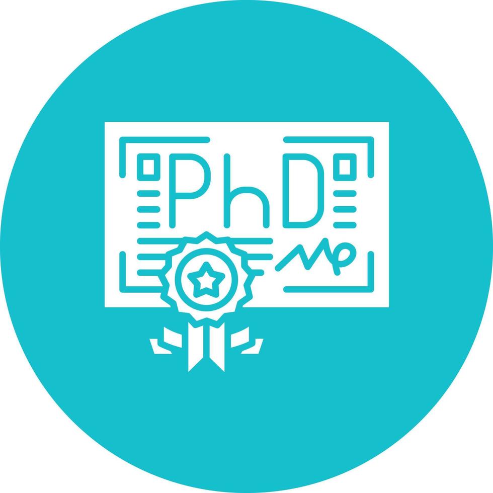 Phd Glyph Circle Background Icon vector
